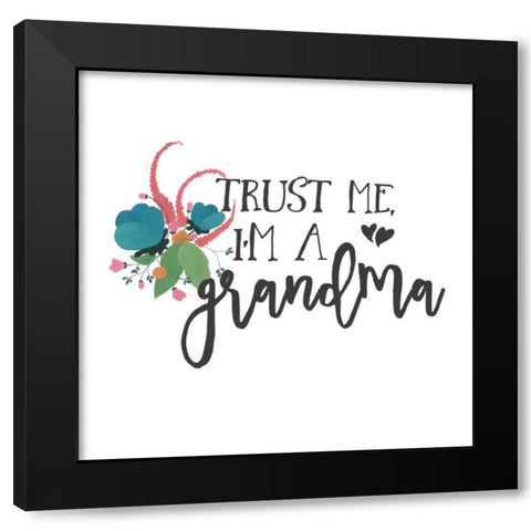 Harriet Floral Grandma Inspiration I Black Modern Wood Framed Art Print with Double Matting by Wild Apple Portfolio