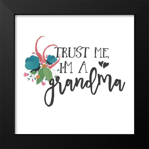 Harriet Floral Grandma Inspiration I Black Modern Wood Framed Art Print by Wild Apple Portfolio