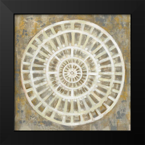 Neutral Textured Medallion Black Modern Wood Framed Art Print by Vassileva, Silvia
