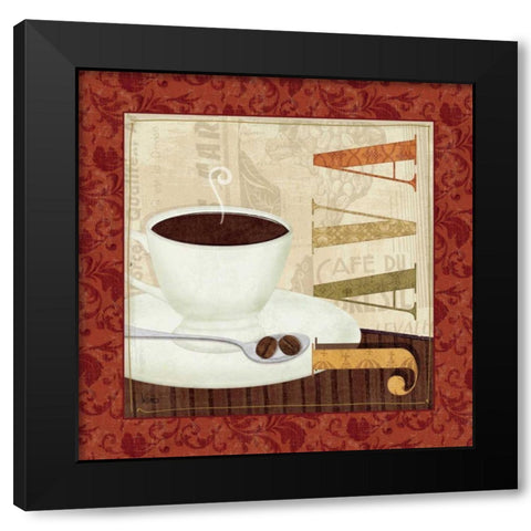 Coffee Cup I Black Modern Wood Framed Art Print by Charron, Veronique