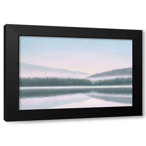 Lakeside Morning Black Modern Wood Framed Art Print with Double Matting by Wiens, James