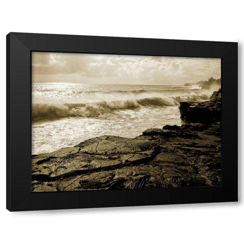Pahoa Sea Black Modern Wood Framed Art Print by Goldstein, Ed