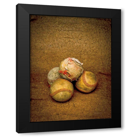 Game Ball Portraits Black Modern Wood Framed Art Print by Goldstein, Ed