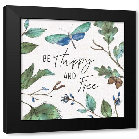 Outdoor Beauties Color I Be Happy and Free Black Modern Wood Framed Art Print with Double Matting by Brissonnet, Daphne