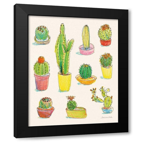 Cacti Garden I Black Modern Wood Framed Art Print by Miller, Sara Zieve