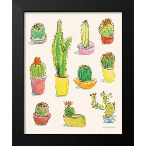 Cacti Garden I Black Modern Wood Framed Art Print by Miller, Sara Zieve