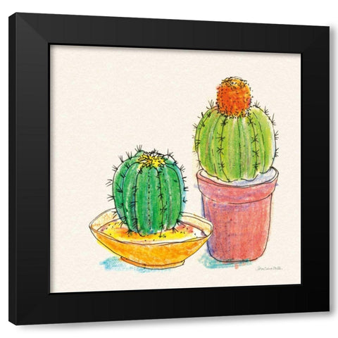 Cacti Garden III Black Modern Wood Framed Art Print by Miller, Sara Zieve