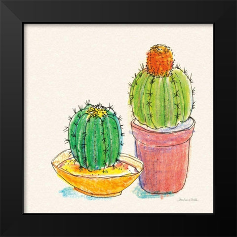 Cacti Garden III Black Modern Wood Framed Art Print by Miller, Sara Zieve