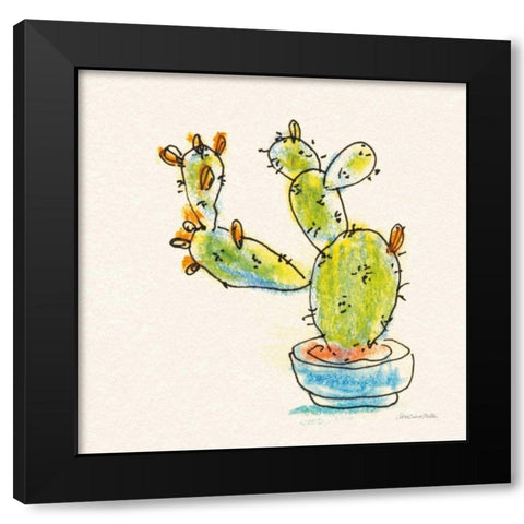 Cacti Garden V Black Modern Wood Framed Art Print by Miller, Sara Zieve