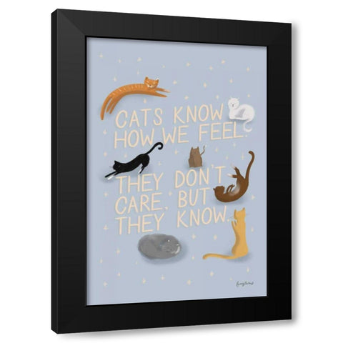 Ode to Cats Black Modern Wood Framed Art Print with Double Matting by Thorns, Becky