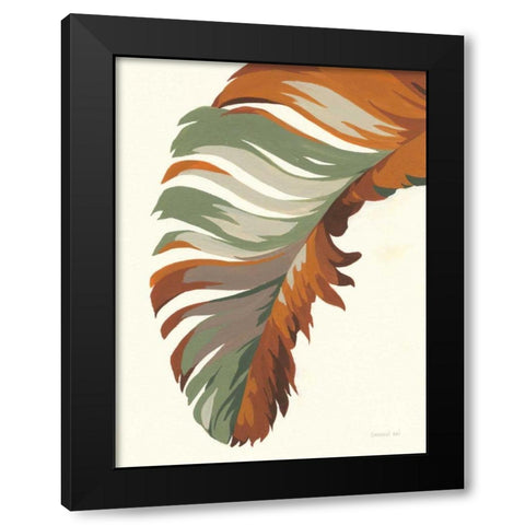 Retro Big Leaf I Black Modern Wood Framed Art Print by Nai, Danhui