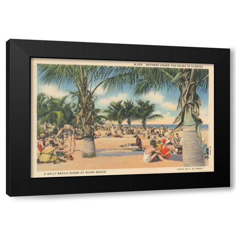 Beach Postcard III Black Modern Wood Framed Art Print with Double Matting by Wild Apple Portfolio