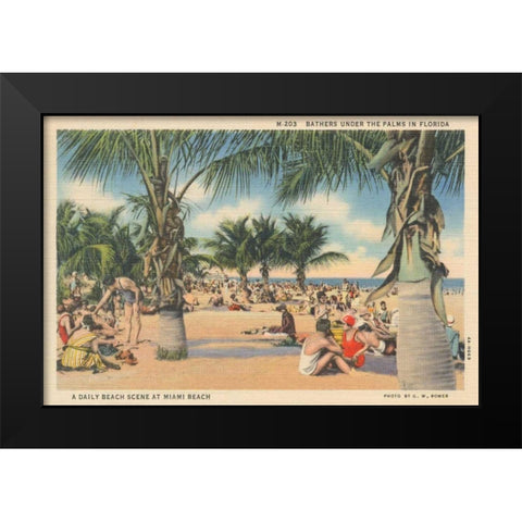 Beach Postcard III Black Modern Wood Framed Art Print by Wild Apple Portfolio