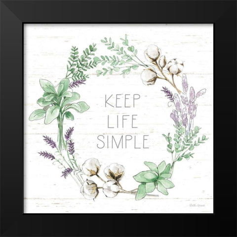 Farmhouse Cotton IX Sage Black Modern Wood Framed Art Print by Grove, Beth