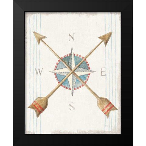 Floursack Nautical VI no Words Black Modern Wood Framed Art Print by Nai, Danhui