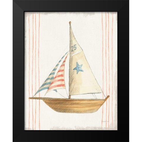 Floursack Nautical VII no Words Black Modern Wood Framed Art Print by Nai, Danhui