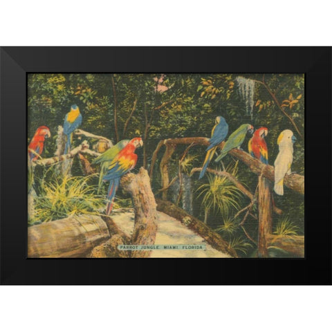 Florida Postcard II Black Modern Wood Framed Art Print by Wild Apple Portfolio