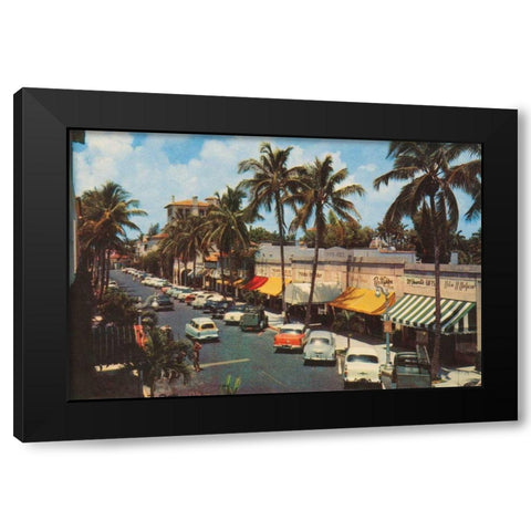 Florida Postcard IV Black Modern Wood Framed Art Print by Wild Apple Portfolio