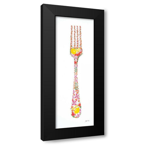 Floral Fork Black Modern Wood Framed Art Print by Davis, Joan E.