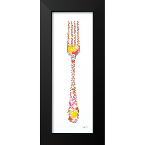 Floral Fork Black Modern Wood Framed Art Print by Davis, Joan E.