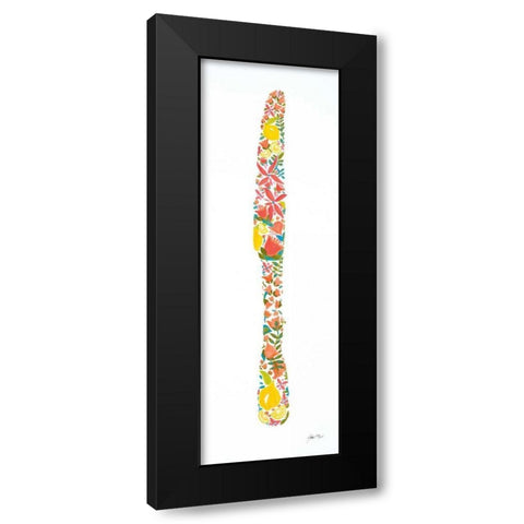Floral Knife Black Modern Wood Framed Art Print with Double Matting by Davis, Joan E.