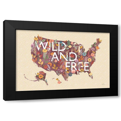 Harvest Garden USA Black Modern Wood Framed Art Print by Marshall, Laura