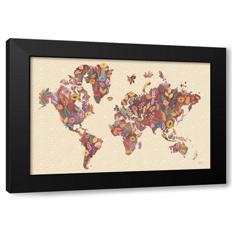 Harvest Garden World Black Modern Wood Framed Art Print with Double Matting by Marshall, Laura