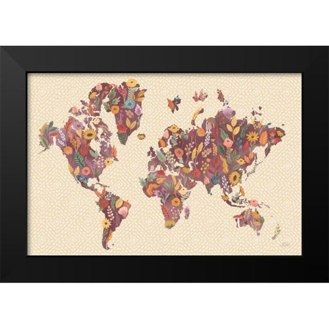 Harvest Garden World Black Modern Wood Framed Art Print by Marshall, Laura