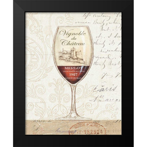Wine by the Glass II Black Modern Wood Framed Art Print by Brissonnet, Daphne