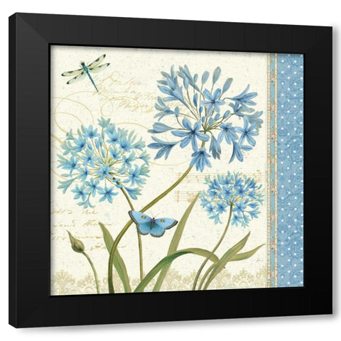 Blue Melody IV Black Modern Wood Framed Art Print by Brissonnet, Daphne