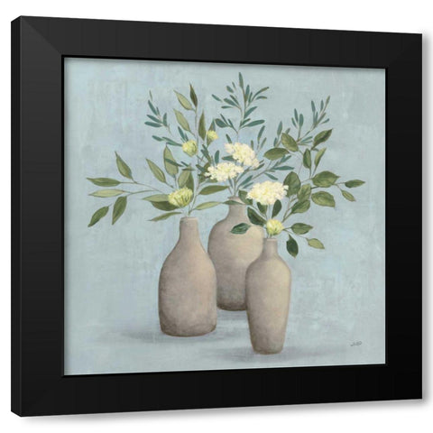Natural Bouquet II Blue Black Modern Wood Framed Art Print with Double Matting by Purinton, Julia