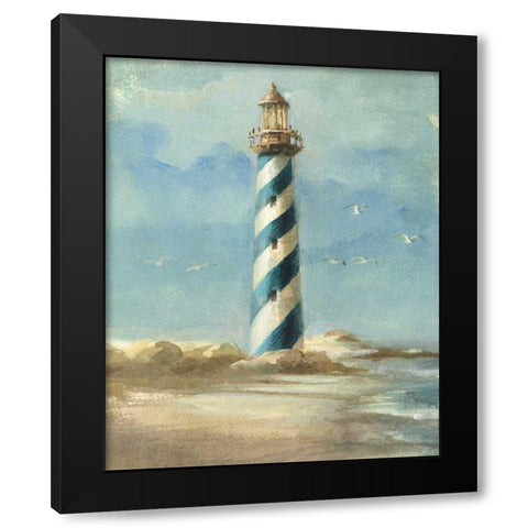 Lighthouse I Black Modern Wood Framed Art Print with Double Matting by Nai, Danhui