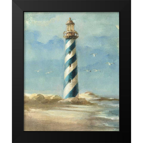 Lighthouse I Black Modern Wood Framed Art Print by Nai, Danhui