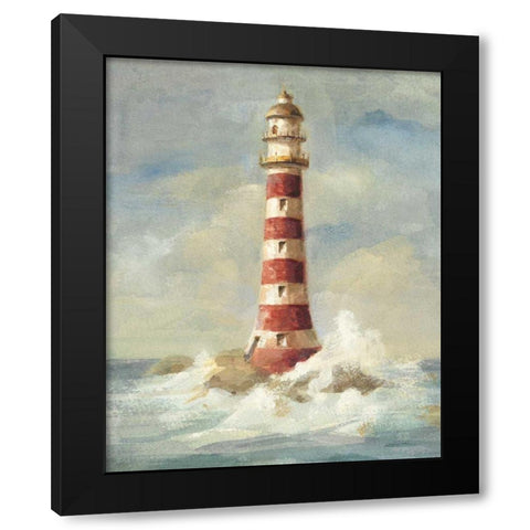 Lighthouse II Black Modern Wood Framed Art Print by Nai, Danhui