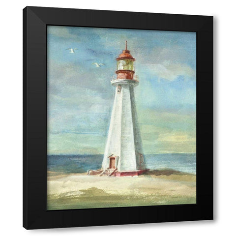 Lighthouse III Black Modern Wood Framed Art Print with Double Matting by Nai, Danhui