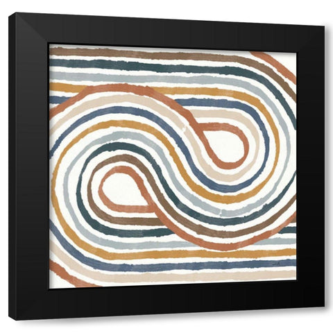 Rainbow Road I Thick Lines Black Modern Wood Framed Art Print with Double Matting by Hershey, Moira