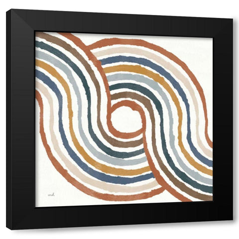 Rainbow Road II Thick Lines Black Modern Wood Framed Art Print by Hershey, Moira