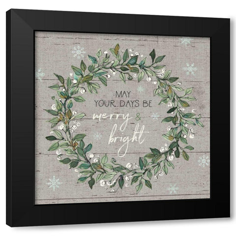 Holiday on the Farm IX - Merry and Bright Black Modern Wood Framed Art Print by Tavoletti, Anne