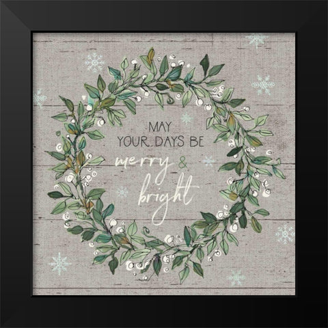 Holiday on the Farm IX - Merry and Bright Black Modern Wood Framed Art Print by Tavoletti, Anne