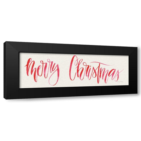 Merry Christmas Black Modern Wood Framed Art Print by Adams, Emily