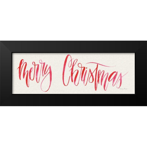 Merry Christmas Black Modern Wood Framed Art Print by Adams, Emily