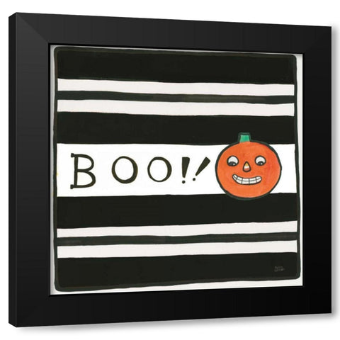 Boo Black Modern Wood Framed Art Print by Averinos, Melissa