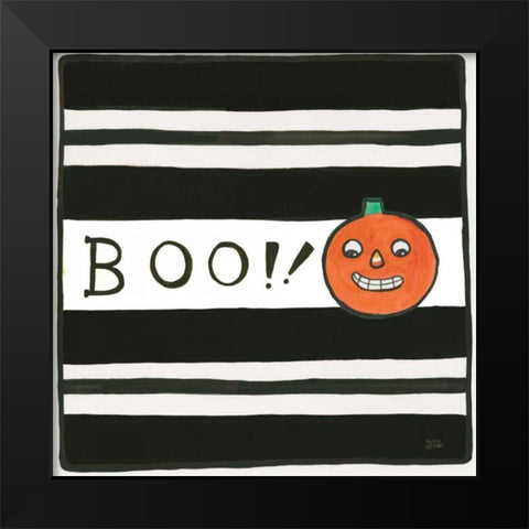 Boo Black Modern Wood Framed Art Print by Averinos, Melissa