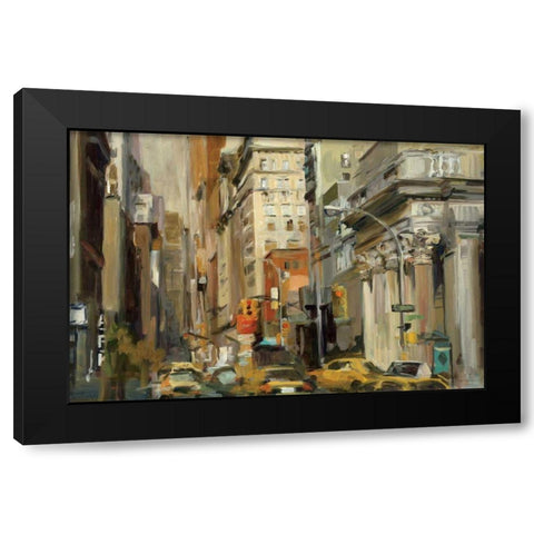Union Square NY Black Modern Wood Framed Art Print with Double Matting by Hageman, Marilyn