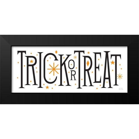 Festive Fun Trick or Treat Black Modern Wood Framed Art Print by Mullan, Michael
