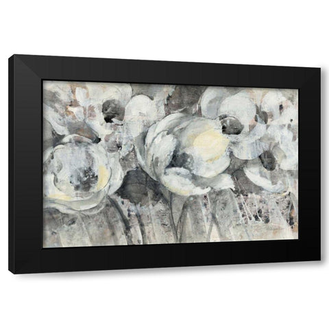 Floral Fantasy Black Modern Wood Framed Art Print by Hristova, Albena