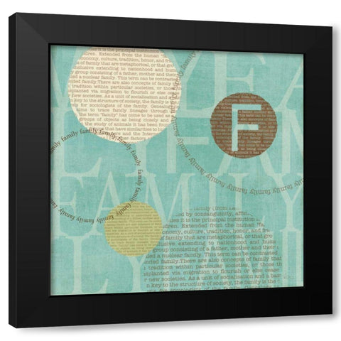 Circle of Words - Family Black Modern Wood Framed Art Print with Double Matting by Charron, Veronique