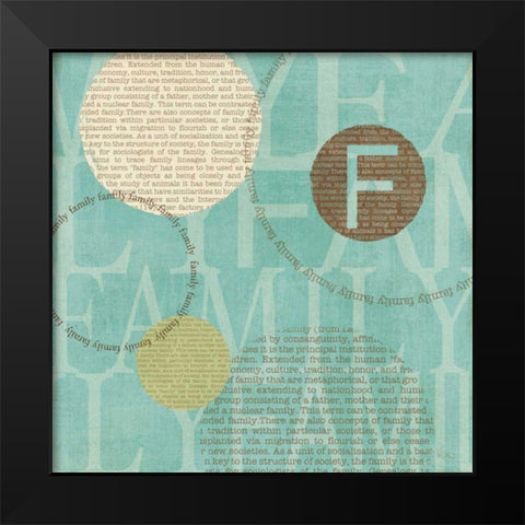 Circle of Words - Family Black Modern Wood Framed Art Print by Charron, Veronique