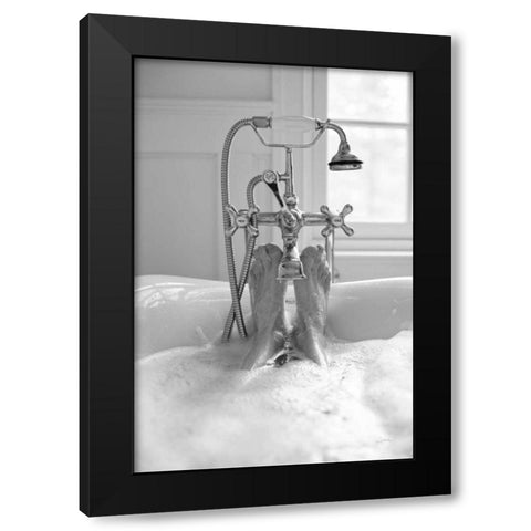 Bubble Bath I Black Modern Wood Framed Art Print with Double Matting by Aledanda
