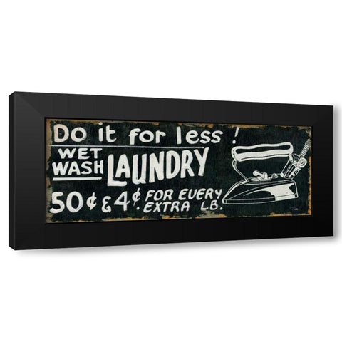 Vintage Sign I Black Modern Wood Framed Art Print with Double Matting by Pela